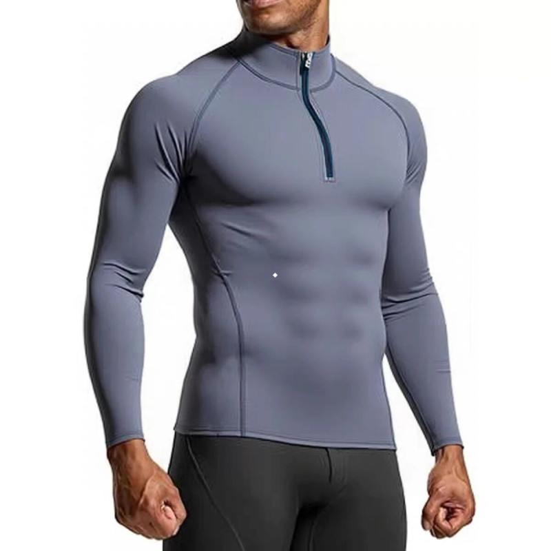 Men Sportswear Fitness Shirts Slim Long sleeve Gym T-shirt Running Top Tee Tights Training Compression Clothes Sport T Shirt Men