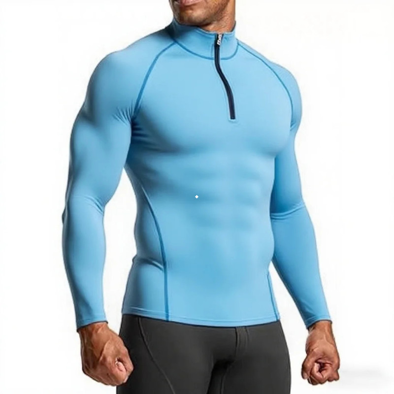 Men Sportswear Fitness Shirts Slim Long sleeve Gym T-shirt Running Top Tee Tights Training Compression Clothes Sport T Shirt Men