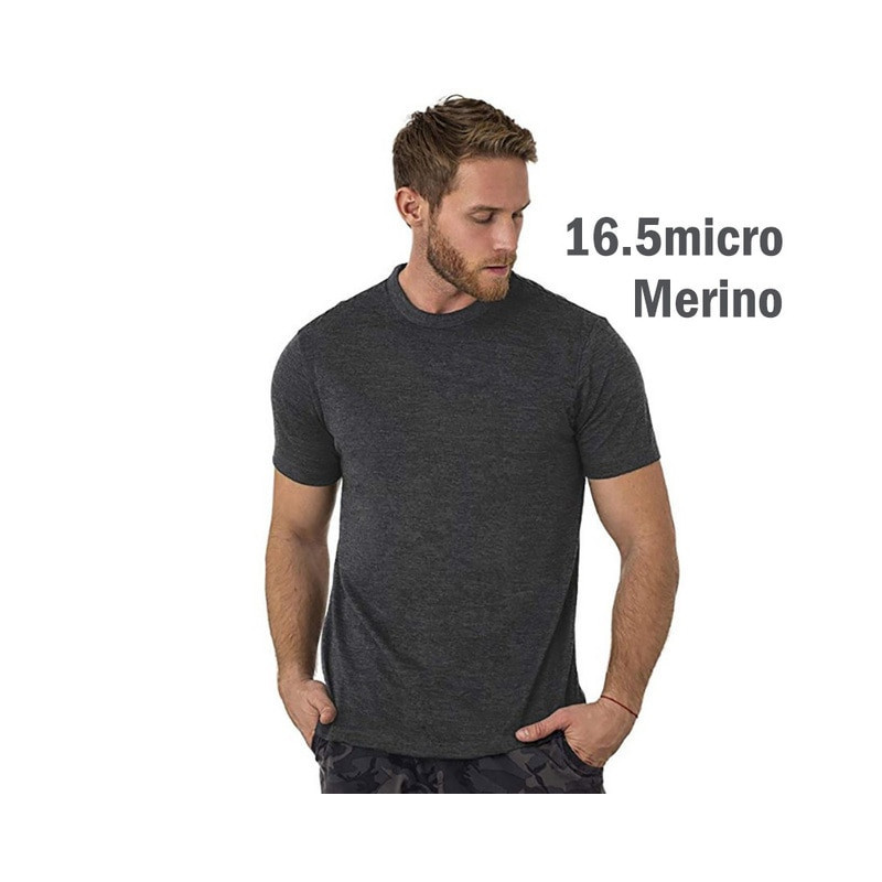 100 Superfine Merino Wool T shirt Men Base Layer Shirt Wicking Breathable Quick Dry Anti-Odor No-itch USA Size