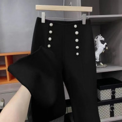 Woolen Wide-leg Pants Women Autumn Winter Korean Straight Suit Pants Female Harajuku High Waist Solid Color Casual Trousers