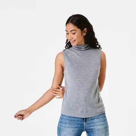 Women&39s Merino Wool Tank Top Pullover Vest Base Layer Sleeveless Mock Turtleneck Fitted Underscrubs Soft Stretchy Layer Tee 