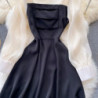 French Vintage Autumn Dress Female Design Sense Of Small Masses Satin Face Light Luxury Ladies Little Black Dress