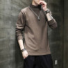 2022 New Men Fashion T Shirt Tees Slim Tops Male Stretch T-shirt Turtleneck Long Sleeve Tee Shirts High Collar Men&39s Cotton 