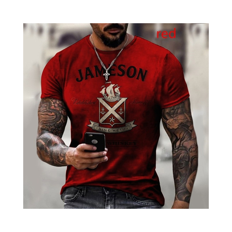 Men&39s T-shirt Vintage 3D Print Vintage European and American Street Style Short Sleeve T-shirt Men&39s O-Neck Oversize Top