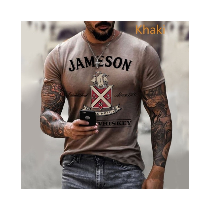 Men&39s T-shirt Vintage 3D Print Vintage European and American Street Style Short Sleeve T-shirt Men&39s O-Neck Oversize Top