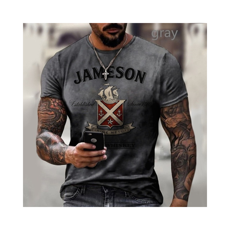 Men&39s T-shirt Vintage 3D Print Vintage European and American Street Style Short Sleeve T-shirt Men&39s O-Neck Oversize Top