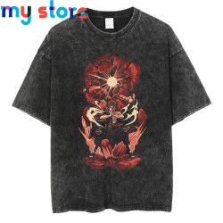 Hip Hop Vintage T-shirt Men Streetwear Harajuku Japanese Anime Naruto Print T-shirt Summer Fashion Short Sleeve Cotton T Shirt 3