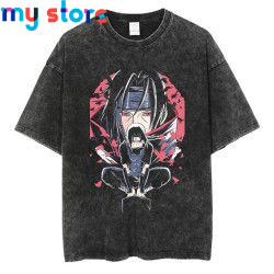 Hip Hop Vintage T-shirt Men Streetwear Harajuku Japanese Anime Naruto Print T-shirt Summer Fashion Short Sleeve Cotton T Shirt 5