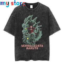 Hip Hop Vintage T-shirt Men Streetwear Harajuku Japanese Anime Naruto Print T-shirt Summer Fashion Short Sleeve Cotton T Shirt 7