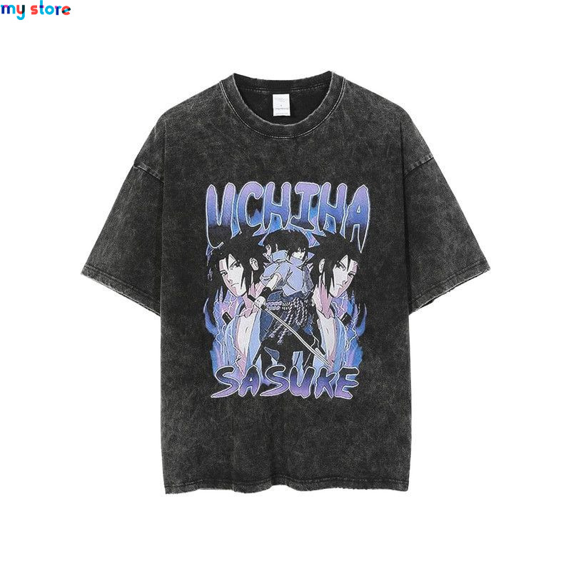 Hip Hop Vintage T-shirt Men Streetwear Harajuku Japanese Anime Naruto Print T-shirt Summer Fashion Short Sleeve Cotton T Shirt 9