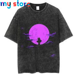 Hip Hop Vintage T-shirt Men Streetwear Harajuku Japanese Anime Naruto Print T-shirt Summer Fashion Short Sleeve Cotton T Shirt 1
