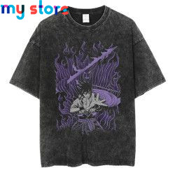 Hip Hop Vintage T-shirt Men Streetwear Harajuku Japanese Anime Naruto Print T-shirt Summer Fashion Short Sleeve Cotton T Shirt 1