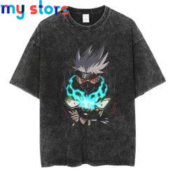 Hip Hop Vintage T-shirt Men Streetwear Harajuku Japanese Anime Naruto Print T-shirt Summer Fashion Short Sleeve Cotton T Shirt 1