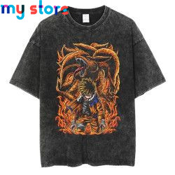 Hip Hop Vintage T-shirt Men Streetwear Harajuku Japanese Anime Naruto Print T-shirt Summer Fashion Short Sleeve Cotton T Shirt 2