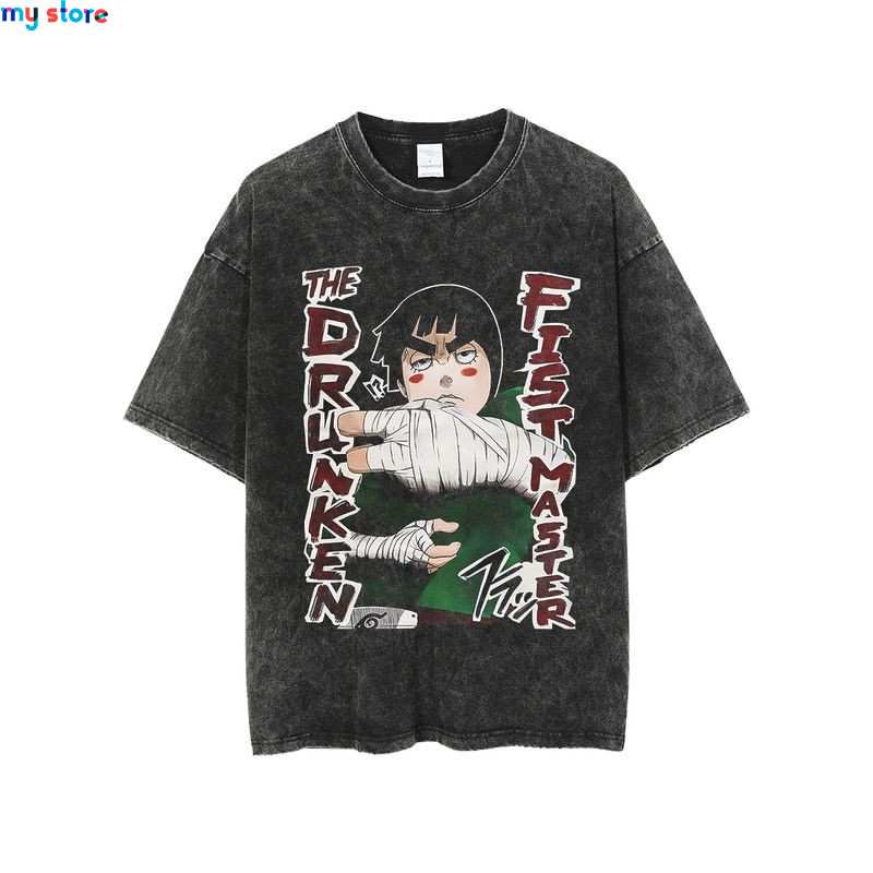 Hip Hop Vintage T-shirt Men Streetwear Harajuku Japanese Anime Naruto Print T-shirt Summer Fashion Short Sleeve Cotton T Shirt 2