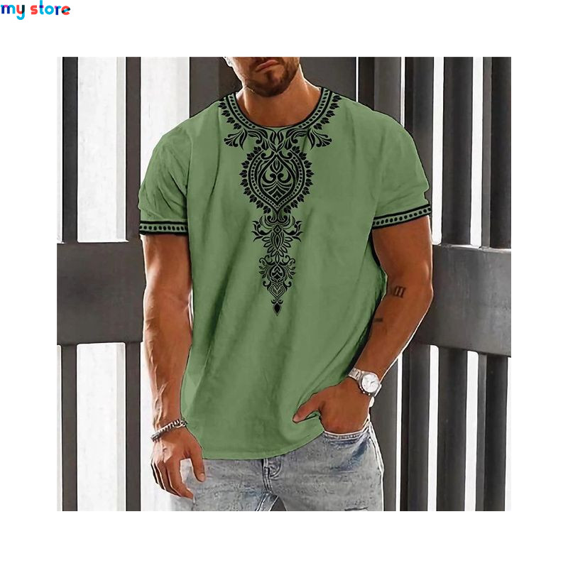 Vintage Ethnic T-shirt 3d Print Clothing O-neck Men Tops Oversized Short Sleeve Tee Summer Loose Male Streetwear Mens Clothes 2 