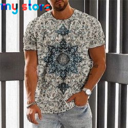 Vintage Ethnic T-shirt 3d Print Clothing O-neck Men Tops Oversized Short Sleeve Tee Summer Loose Male Streetwear Mens Clothes 6 