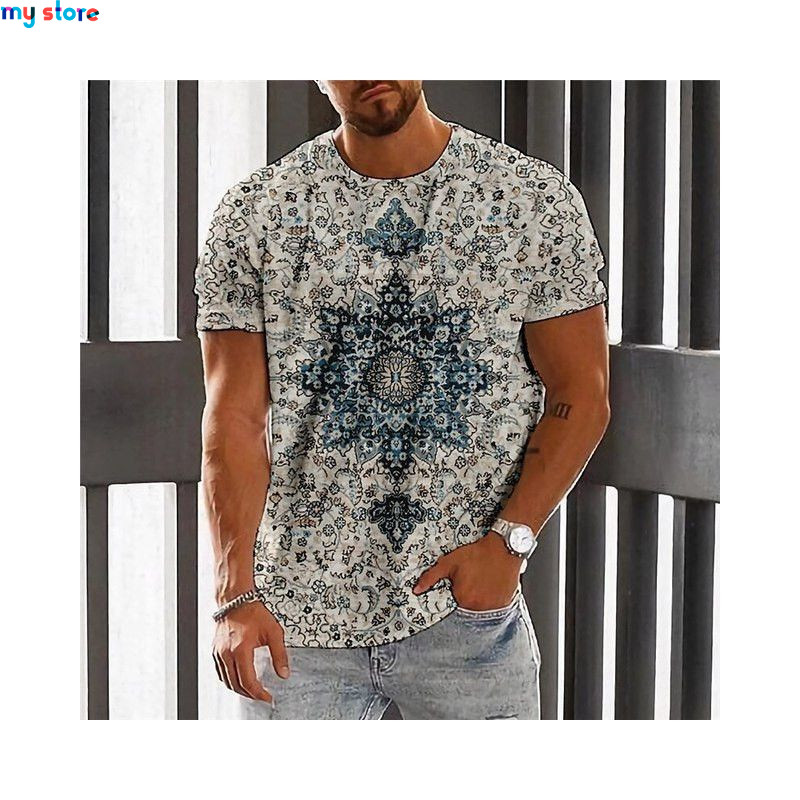 Vintage Ethnic T-shirt 3d Print Clothing O-neck Men Tops Oversized Short Sleeve Tee Summer Loose Male Streetwear Mens Clothes 6 