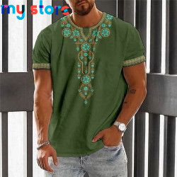 Vintage Ethnic T-shirt 3d Print Clothing O-neck Men Tops Oversized Short Sleeve Tee Summer Loose Male Streetwear Mens Clothes 9 