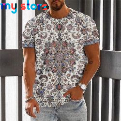 Vintage Ethnic T-shirt 3d Print Clothing O-neck Men Tops Oversized Short Sleeve Tee Summer Loose Male Streetwear Mens Clothes 12