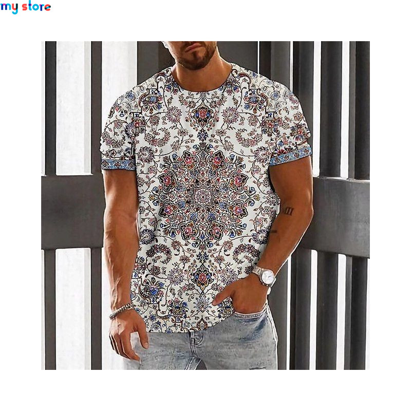 Vintage Ethnic T-shirt 3d Print Clothing O-neck Men Tops Oversized Short Sleeve Tee Summer Loose Male Streetwear Mens Clothes 12