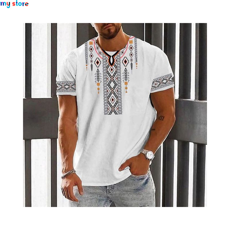 Vintage Ethnic T-shirt 3d Print Clothing O-neck Men Tops Oversized Short Sleeve Tee Summer Loose Male Streetwear Mens Clothes 14