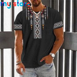 Vintage Ethnic T-shirt 3d Print Clothing O-neck Men Tops Oversized Short Sleeve Tee Summer Loose Male Streetwear Mens Clothes 18