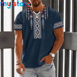 Vintage Ethnic T-shirt 3d Print Clothing O-neck Men Tops Oversized Short Sleeve Tee Summer Loose Male Streetwear Mens Clothes 19