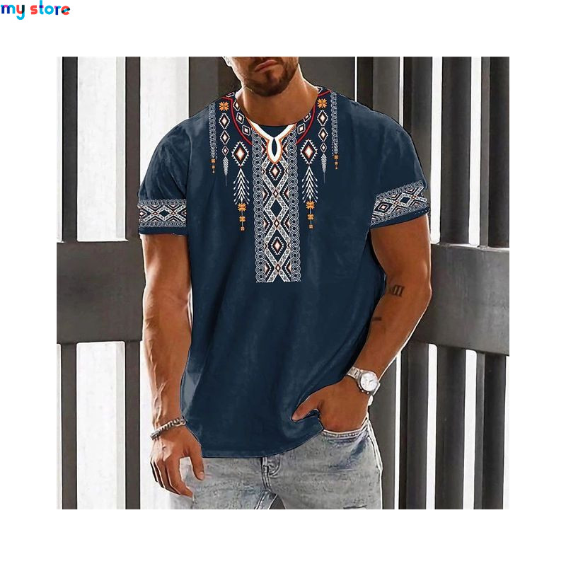 Vintage Ethnic T-shirt 3d Print Clothing O-neck Men Tops Oversized Short Sleeve Tee Summer Loose Male Streetwear Mens Clothes 19