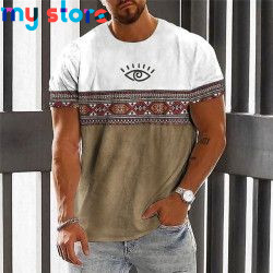 Vintage Ethnic T-shirt 3d Print Clothing O-neck Men Tops Oversized Short Sleeve Tee Summer Loose Male Streetwear Mens Clothes 20