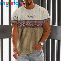 Vintage Ethnic T-shirt 3d Print Clothing O-neck Men Tops Oversized Short Sleeve Tee Summer Loose Male Streetwear Mens Clothes 22