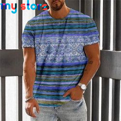 Vintage Ethnic T-shirt 3d Print Clothing O-neck Men Tops Oversized Short Sleeve Tee Summer Loose Male Streetwear Mens Clothes 24