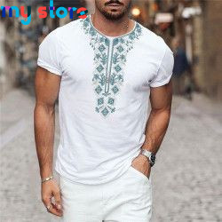 Vintage Ethnic T-shirt 3d Print Clothing O-neck Men Tops Oversized Short Sleeve Tee Summer Loose Male Streetwear Mens Clothes 25