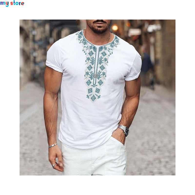 Vintage Ethnic T-shirt 3d Print Clothing O-neck Men Tops Oversized Short Sleeve Tee Summer Loose Male Streetwear Mens Clothes 25