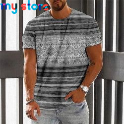 Vintage Ethnic T-shirt 3d Print Clothing O-neck Men Tops Oversized Short Sleeve Tee Summer Loose Male Streetwear Mens Clothes 28