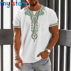 Vintage Ethnic T-shirt 3d Print Clothing O-neck Men Tops Oversized Short Sleeve Tee Summer Loose Male Streetwear Mens Clothes 29