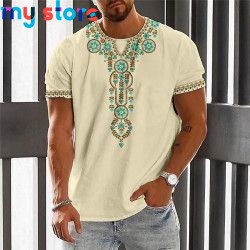 Vintage Ethnic T-shirt 3d Print Clothing O-neck Men Tops Oversized Short Sleeve Tee Summer Loose Male Streetwear Mens Clothes 31