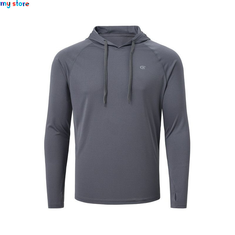Men's UPF 50  Rash Guard Swim Shirt Athletic Hoodie Long Sleeve Fishing Hiking Workout Shirts Outdoor Hoodie Beach Summer Cloth 