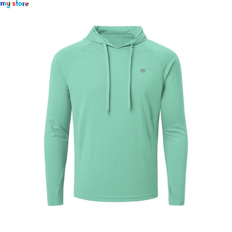Men's UPF 50  Rash Guard Swim Shirt Athletic Hoodie Long Sleeve Fishing Hiking Workout Shirts Outdoor Hoodie Beach Summer Cloth 