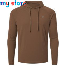 Men's UPF 50  Rash Guard Swim Shirt Athletic Hoodie Long Sleeve Fishing Hiking Workout Shirts Outdoor Hoodie Beach Summer Cloth 