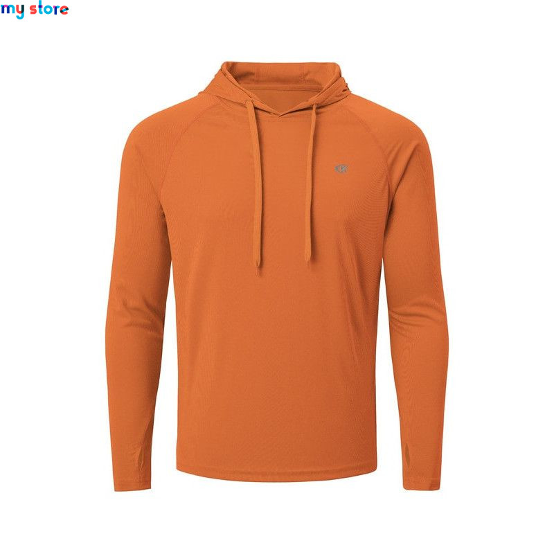 Men's UPF 50  Rash Guard Swim Shirt Athletic Hoodie Long Sleeve Fishing Hiking Workout Shirts Outdoor Hoodie Beach Summer Cloth 