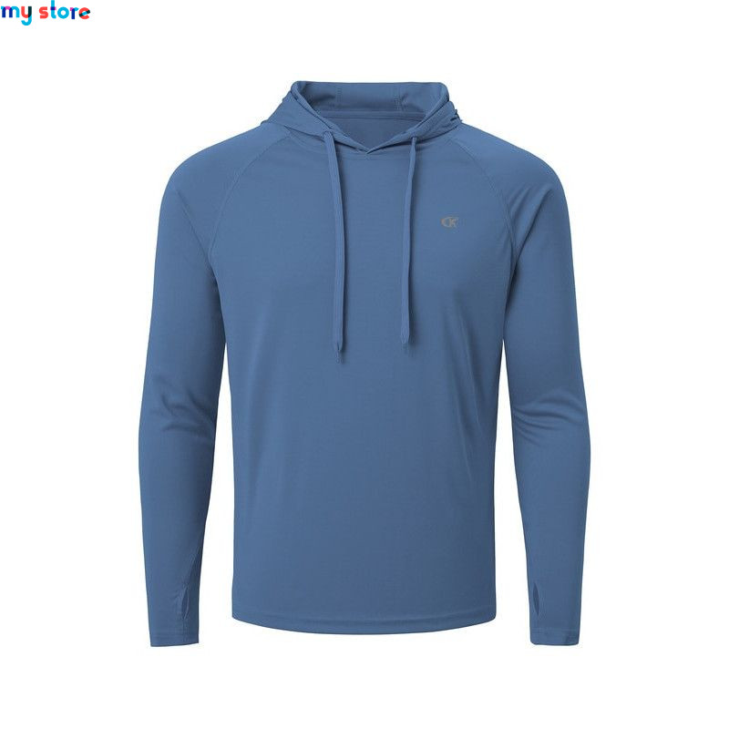 Men's UPF 50  Rash Guard Swim Shirt Athletic Hoodie Long Sleeve Fishing Hiking Workout Shirts Outdoor Hoodie Beach Summer Cloth 