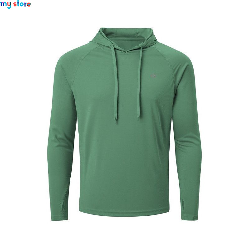 Men's UPF 50  Rash Guard Swim Shirt Athletic Hoodie Long Sleeve Fishing Hiking Workout Shirts Outdoor Hoodie Beach Summer Cloth 