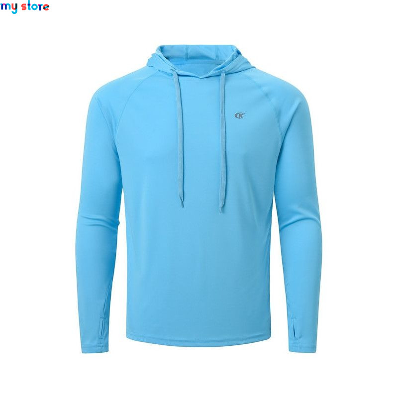 Men's UPF 50  Rash Guard Swim Shirt Athletic Hoodie Long Sleeve Fishing Hiking Workout Shirts Outdoor Hoodie Beach Summer Cloth 