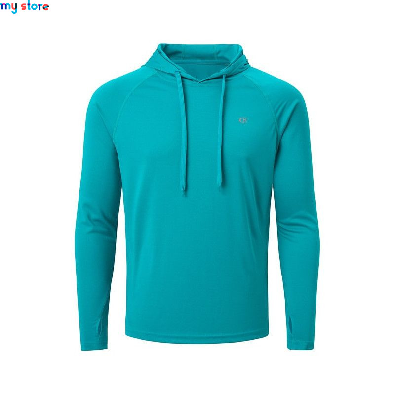 Men's UPF 50  Rash Guard Swim Shirt Athletic Hoodie Long Sleeve Fishing Hiking Workout Shirts Outdoor Hoodie Beach Summer Cloth 