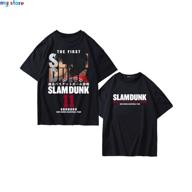 Anime Slam Dunk T-Shirt for Men Sakuragi Hanamichi Kaede Rukawa Tee Oversized T Shirt Japanese Manga Women Short Sleeve 9 - My s