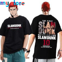 Anime Slam Dunk T-Shirt for Men Sakuragi Hanamichi Kaede Rukawa Tee Oversized T Shirt Japanese Manga Women Short Sleeve 10 - My 