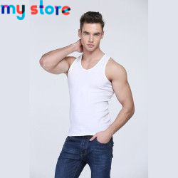 Men Muscle Vests Cotton Underwear Sleeveless Tank Top Solid Muscle Vest Undershirts O-neck Gymclothing Bodybuilding Tank Tops 3 