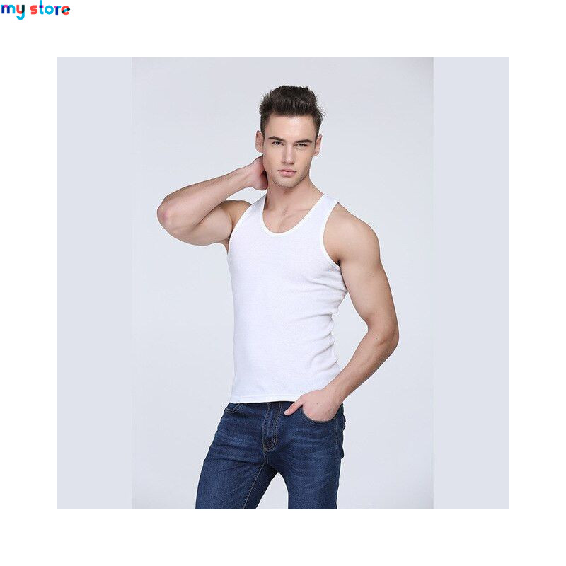 Men Muscle Vests Cotton Underwear Sleeveless Tank Top Solid Muscle Vest Undershirts O-neck Gymclothing Bodybuilding Tank Tops 3 