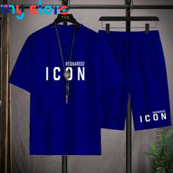 Hot Sale Summer Men's T-Shirt   Shorts Set Casual T-Shirt Sports Suit Letter Printed Short Sleeve Top 2023 Cotton Sportswear 2 -
